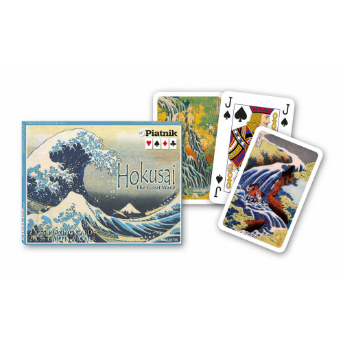 Set carti de joc Piatnik, "Hokusai",  2 pachete in cutie de lux, produse in Austria